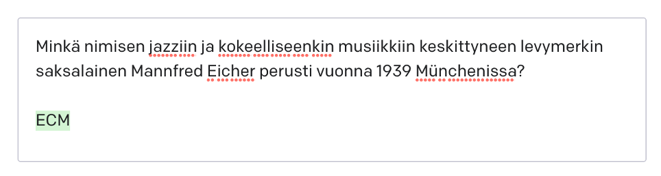 Kuva 1. GPT-3:lle kysymykset esitetään tekstimuodossa.